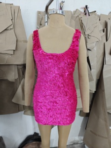 Sea shell Elegant Beaded Embroidered Evening Gown Beautiful Handwork Neck Sleeveless Long Floor Formal <b>Party</b> <b>Prom</b> Dress - Product Image 5