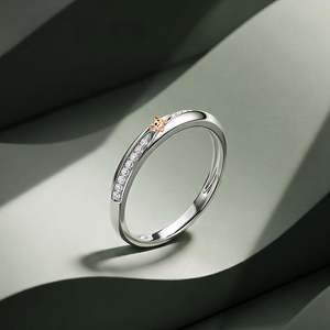 Bague de mariage Jeulia pour femme en platine, style crossover, avec zircon taillé, motif chat et éternité - Product Image 5