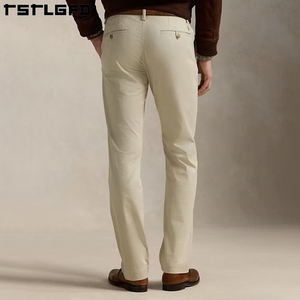 Tissu recyclé Old Money Pantalon Logo personnalisé de haute qualité hommes sergé mince mince hommes pantalons délavés Stretch Chino pantalon hommes - Product Image 4