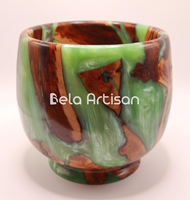Paire de pots décoratifs rustiques en bois écologiques et modernes pour la maison et le jardin