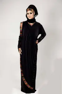 Abaya negra de estilo tradicional egipcio con pañuelo para la cabeza más vendida