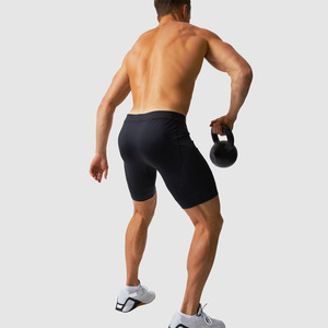 High Quality Custom Men's <b>Compression</b> Running <b>Shorts</b> Private Label Gym Workout <b>Shorts</b> Elastic Waist Breathable Quick-Dry Solid - Product Image 3