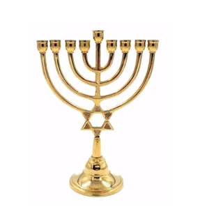 Hanukah Hanukkah Menorah Bougeoirs en métal de luxe faits à la main Éclairage Fournitures religieuses à forte demande Artisanat élégant - Product Image 4