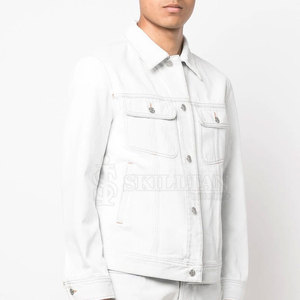 Offre Spéciale hommes High Street 100% coton lavé jean veste usage décontracté haute qualité col montant personnalisable respirant - Product Image 6