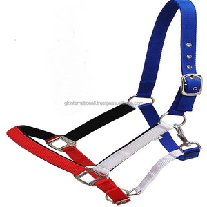 Double Stitched Full Adjustable Patriotic Colorful Nylon Horse Halter in Many Colors and Custom Sizes Heavy Duty Nickel Hardware - Product Image 6