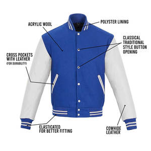 Vestes de bombardier de baseball universitaire pour femme OEM en gros vestes d'hiver coupe-vent de baseball universitaire personnalisées - Product Image 2