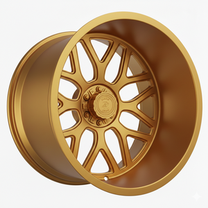 Jante forgée tout-terrain : design Deep Dish Mesh, bicolore argent/or, compatible Fuel/Moto Metal, 20x12/22x14, 8x165.1/8x170, spécifications robustes - Product Image 4