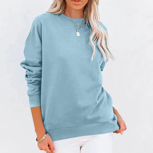 Sweat-shirt pour femme en tricot, style streetwear décontracté, avec poches sur le devant, épaules tombantes, respirant, écologique - Product Image 2