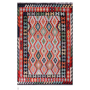 Alfombra Kilim de Maimana, Afganistán, 288 x 193 cm, Juego de Alfombras - Product Image 1