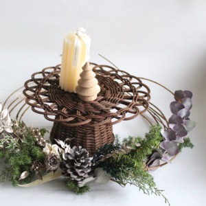 Vietnam fait à la main durable rotin vitrine osier dessert stands rond gâteau stand boulangerie vitrines - Product Image 2