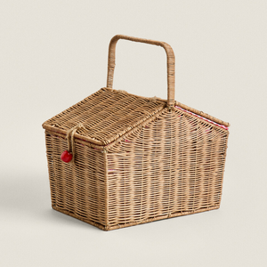 Cesta de pícnic de ratán natural al mejor precio al por mayor con tapa, perfecta para exteriores y acampada - Product Image 5