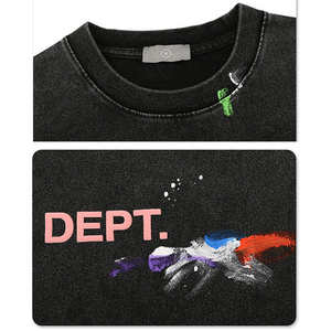 T-shirt en coton de haute qualité pour femmes, délavé à l'acide, ensemble de short Logo personnalisable, respirant pour les mois d'été, design similaire pour hommes - Product Image 5