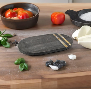 Tabla de cortar de mármol ovalada de diseño de tendencia Popular, utensilios de cocina para el hogar, verduras, frutas, pizza, carne, queso, tabla de cortar - Product Image 3