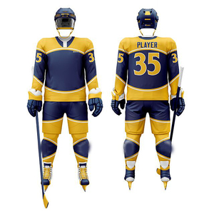 Poliéster de alta calidad Diseño libre Jersey de hockey sobre hielo Impresión por sublimación Logotipo bordado Uniforme de hockey sobre hielo personalizado - Product Image 1
