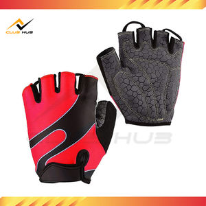 Unisex medio dedo reflectante ciclismo carreras guantes transpirable ajustable correa de muñeca antideslizante Color arcoíris - Product Image 3