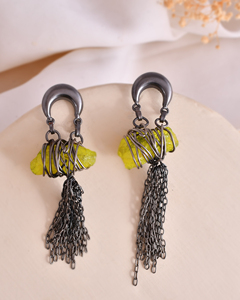 Trendy Design Stud Earrings Genuine Green Crystal Stone Black Rhodium Plating <b>Birthday</b> Wedding <b>Gift</b> for Women Girls - Product Image 2