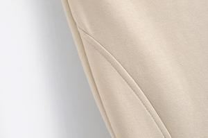 กางเกงขายาวขาบานสำหรับผู้หญิงกางเกงขายาวสไตล์ลำลองสำหรับผู้หญิงมีซิปสีเบจกำหนดความยาวได้เอง - Product Image 6