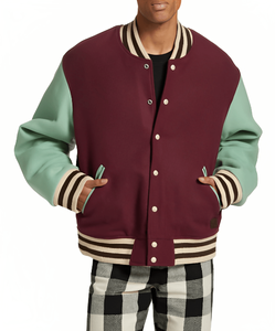La última chaqueta Varsity de lana con estilo para hombres, tipo de cierre, bolsillos con botones, chaqueta Varsity Bomber de béisbol universitario Letterman para hombres - Product Image 6