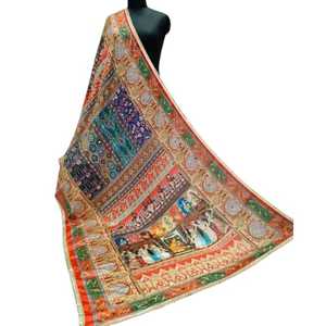 2025 Ethnic Embroidered Mirror Work Shawls Kutch Tribal Antique Indian Pakistani Women Shawls <b>Vintage</b> Indian Banjara Shawls - Product Image 1