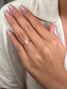 1.5ct ทองคำ14K สำหรับผู้หญิงแหวนหมั้นเพชรรูปวงรีตัดรูปไข่เครื่องประดับสำหรับงานแต่งงานแบบโรแมนติกงานปาร์ตี้ชุบโรเดียมสีดำ - Product Image 2