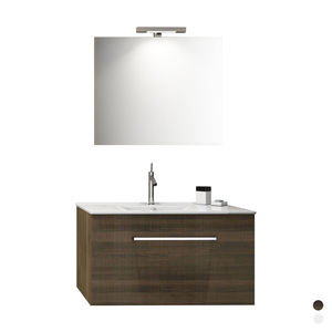 KIO 90 CM Wall-Hung Bathroom Cabinet with Washbasin and <b>Mirror</b> Bath Supplies - Product Image 1