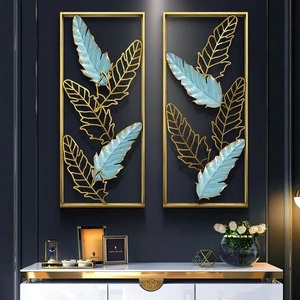 Double panneau d'art mural en métal forgé artisanal pour la décoration intérieure et extérieure. - Product Image 2