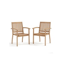 Fauteuils en bois d'acacia massif OEM, qualité supérieure, couleur naturelle traditionnelle, pour extérieur, salle à manger, jardin, café, fête, patio, restaurant