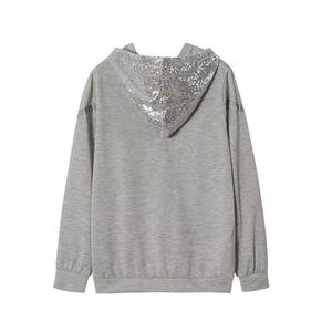 2025เสื้อฮู้ดแฟชั่นผ้าฝ้าย100% สำหรับผู้หญิง, เสื้อมีฮู้ดเฮฟวี่เวทพิมพ์ลายเลื่อมเสื้อยืดปักทรงหลวมย้อมสีสำหรับฤดูหนาว - Product Image 3