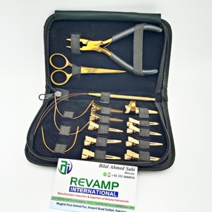 Custom Logo Hand Tied Gold Plated Micro-Link Waterproof Hair Extension Tool <b>Kit</b> Set Sustainable Stainless Steel Eco-Friendly - Product Image 3