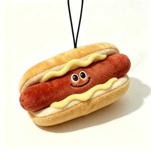 Customized Hot Dog Plush Pouch PP Cotton Filling Hot-Dog-Shaped Plush Coin <b>Purse</b> Fast-Food-Themed Unisex Halloween Plush Zipper - Product Image 5