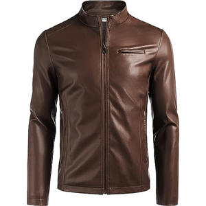 แจ็คเก็ตหนังแท้สำหรับผู้ชายไซส์ใหญ่สั่งตัดพิเศษสำหรับฤดูหนาว ปิดด้วยซิป ป้องกันแบคทีเรีย ซักได้ ดีไซน์ล่าสุด สำหรับขี่มอเตอร์ไซค์ - Product Image 1