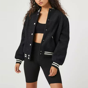 Chaqueta Bomber Personalizada para Mujer, Estilo 2026, Venta al por Mayor, Mangas de Cuero, Logotipo Bordado, Impresa, Impermeable, Nailon/Algodón, OEM - Product Image 2