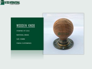 ลูกบิดประตูไม้สักรังผึ้งโบราณ - Product Image 6