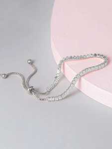 Bracelet réglable clouté en diamant Moissanite argenté de style vintage pour un usage quotidien ou des bijoux d'occasions spéciales - Product Image 4