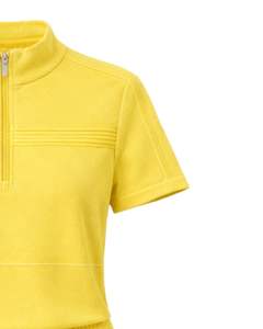 Conjunto Deportivo de Dos Piezas para Mujer, Camiseta Polo Amarilla con Cierre de Cremallera y Pantalones Cortos con Cordón, Ropa Deportiva para Gimnasio - Product Image 3