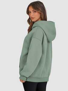 Sudadera con capucha y sudaderas de moda de invierno para mujer, nuevas camisetas estampadas de algodón con capucha sólida con logotipo frontal, estilo cálido grueso - Product Image 4