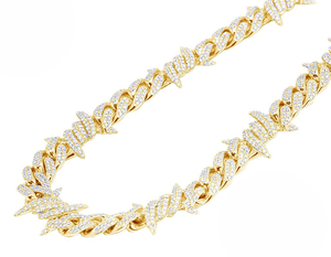 Chaîne à maillons cubains élégante populaire en argent sterling 925 Moissanite diamant glacé Hip Hop colliers pour hommes - Product Image 1