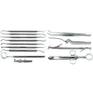 Juego de 13 instrumentos dentales de acero inoxidable para amalgama y bandeja compuesta, base quirúrgica de fuente de alimentación manual - Product Image 1
