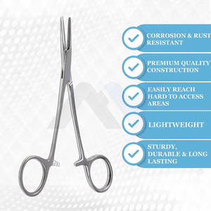 Pinzas Hemostáticas Manuales de Acero Inoxidable de 5 Pulgadas, Rectas, con Mordazas Completamente Dentadas, para Bomberos, Médicos, Seguridad (MOL) - Product Image 3