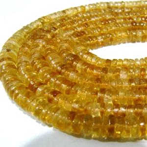 Natural citrino neumático forma Rondelle liso tamaño 6-7mm joyería fabricación cuentas hebra 8 pulgadas de largo vendido por hebra - Product Image 1