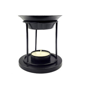Porta Incienso de Metal Negro Chaman India con Recipiente Dorado, Portavelas para Velas de Té, Incienso Japonés Antiolor - Product Image 5
