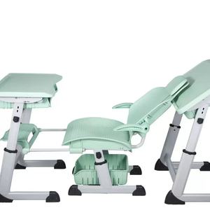 Ensemble de bureau et chaise ergonomiques modernes pour enfants avec étagère réglable en hauteur pour la salle de classe du primaire - Product Image 4