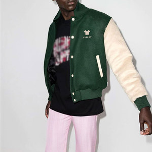 2025 <b>Men's</b> Custom Letterman Street Wear <b>Jacket</b> 100% Cotton <b>Long</b> Sleeve With Stand Collar Wholesale for Winter Season - Product Image 5