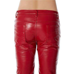 Pantalon en cuir PU pour femmes de haute qualité élégant coupe régulière respirant Durable hiver taille élastique décontracté motif solide plat - Product Image 6