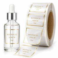 Étiquettes de bouteilles en vinyle transparent personnalisées, autocollants adhésifs, pelliculage mat, impression de logo en feuille d'or pour l'emballage cosmétique