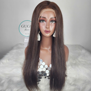 Pelucas de cabello humano vietnamita 100% de 22 pulgadas, recto Natural con extensiones de doble estiramiento de encaje Frontal de 13x6 en estilo Natural - Product Image 2