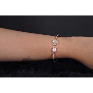 Pulsera SILVERINGS 925 STERLING CREME DA LA CREME ROSE GOLD KADA, Elegantes Pulseras y Brazaletes de Cristal - Product Image 1