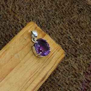 Piedra preciosa de amatista púrpura 925 collar de ajuste de punta de plata sólida cadena colgante fina Bohemia para regalo de mujer - Product Image 4