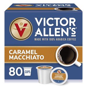 Café aromatisé au caramel macchiato Victor Allen, 80 dosettes, torréfaction moyenne, dosettes de café individuelles - Product Image 2