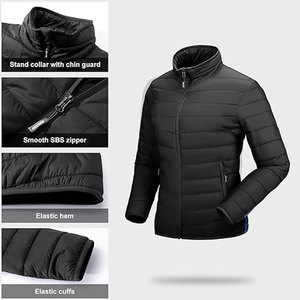 Doudoune courte matelassée légère et chaude pour femme, entièrement zippée, pliable, en coton écologique, idéale pour l'hiver - Product Image 4